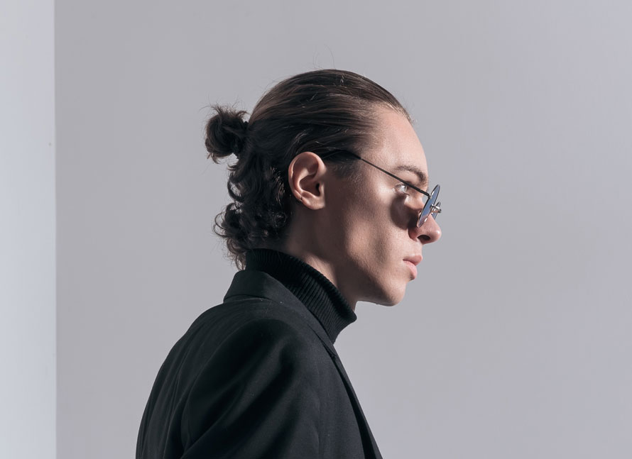 man bun with curls