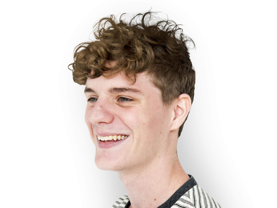 curly fringe, taper fade men