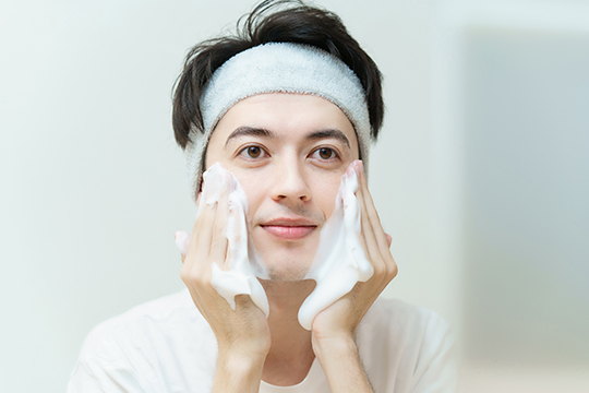 Men Washing Face