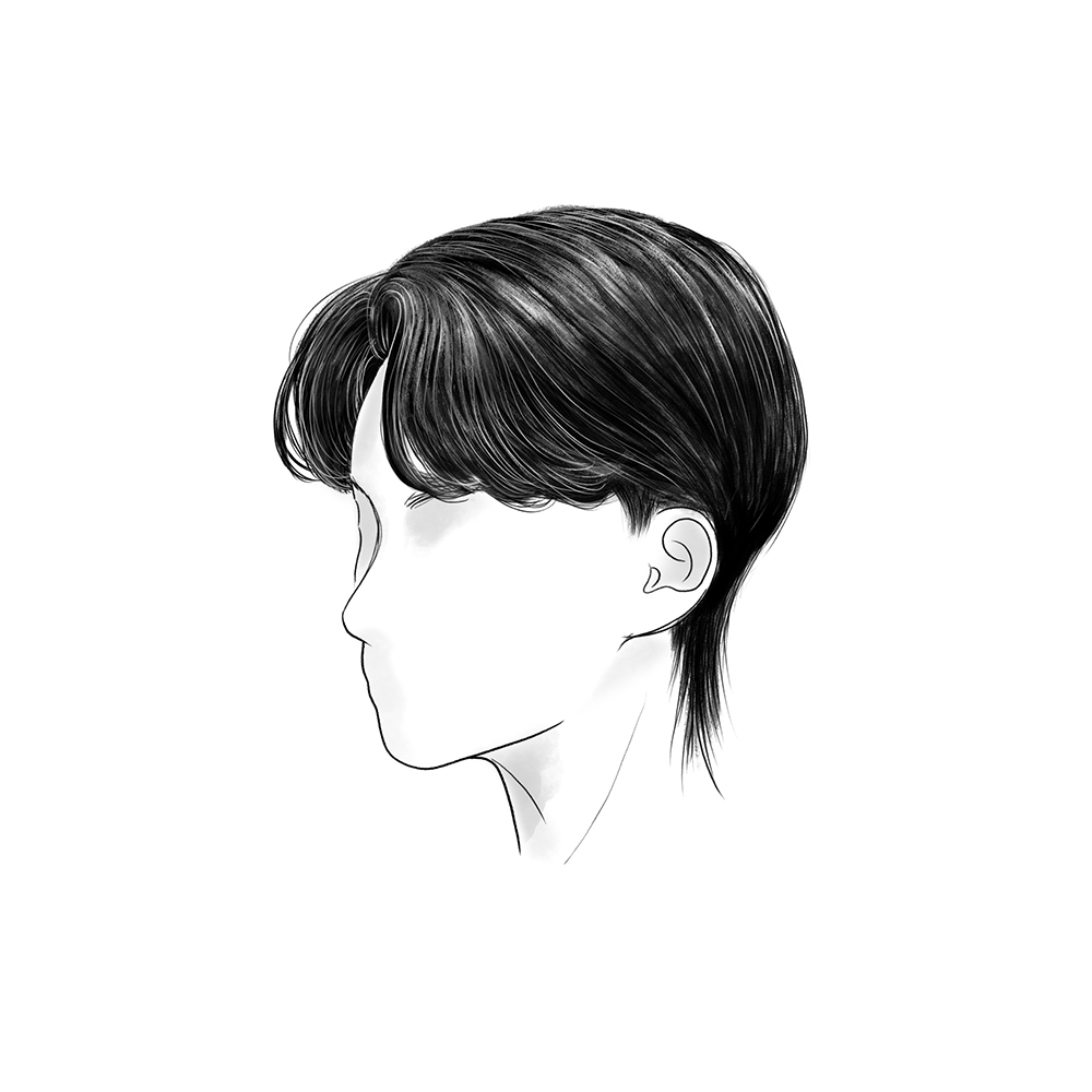 center part mullet hairstyle, curtain mullet hairstyle