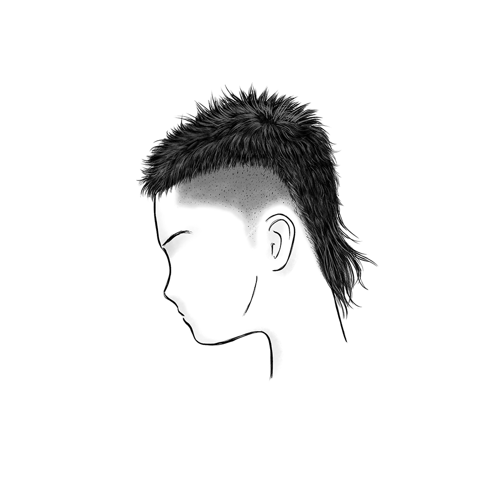 faded mullet hairstyle